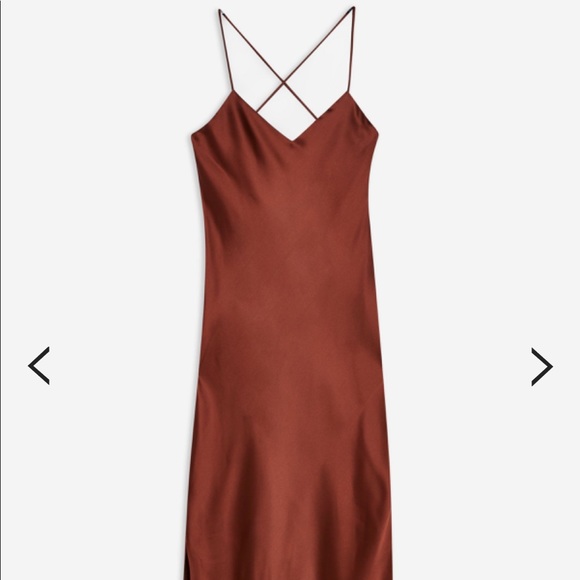 Petite Brown Slip Maxi Dress - Picture 3 of 3